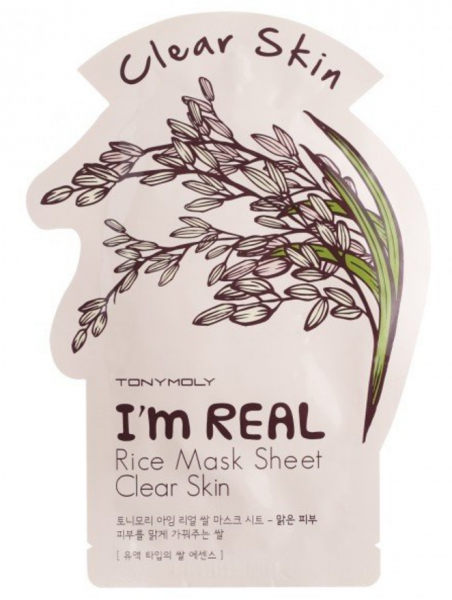 Tony Moly I'm Real - Rice Mask Sheet - Reis Gesichtsmaske - koreanische Tuchmaske - 21g