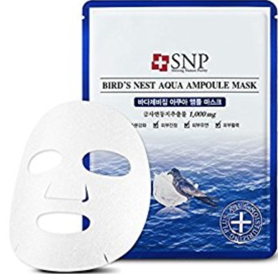 SNP Bird's Nest Aqua Ampoule Mask - Vogelnest Aqua Gesichtsmaske - koreanische Tuchmaske