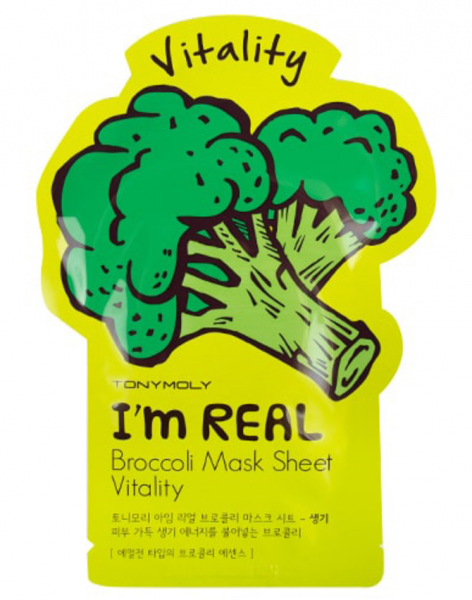 Tony Moly I'm Real - Broccoli Mask Sheet - Brokkoli Gesichtsmaske - koreanische Tuchmaske - 21g
